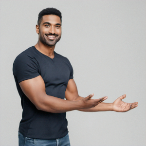Confident man ready to embrace