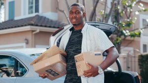 Man with delivery packages