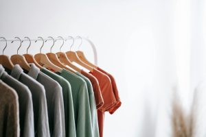 Clothes on hangers 