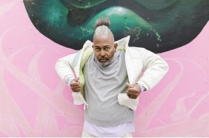 Man struggling with a jacket