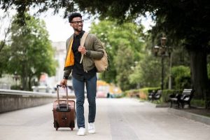 Man traveling with luggage 