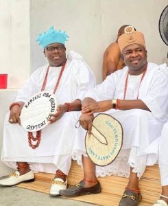 Men wearing agbada regalia 