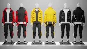 Tech wear displayed on mannequins