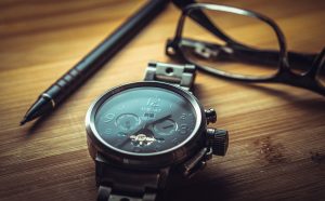 Wristwatch and glasses