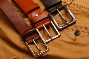 Three leather belts