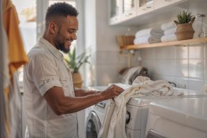 Man doing laundry