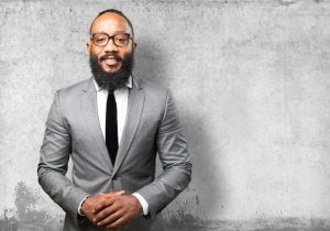 Confident man dressed in suit