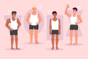 Males, body types and shorts 