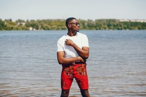 Man in stylish shorts 