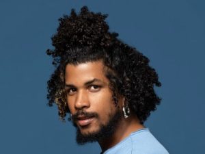 Man with twisted curl hairstyle