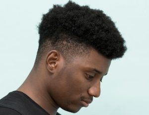 Man with high top haircut